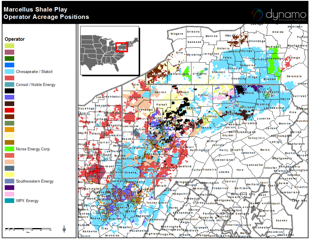 marcellus shale drilling map